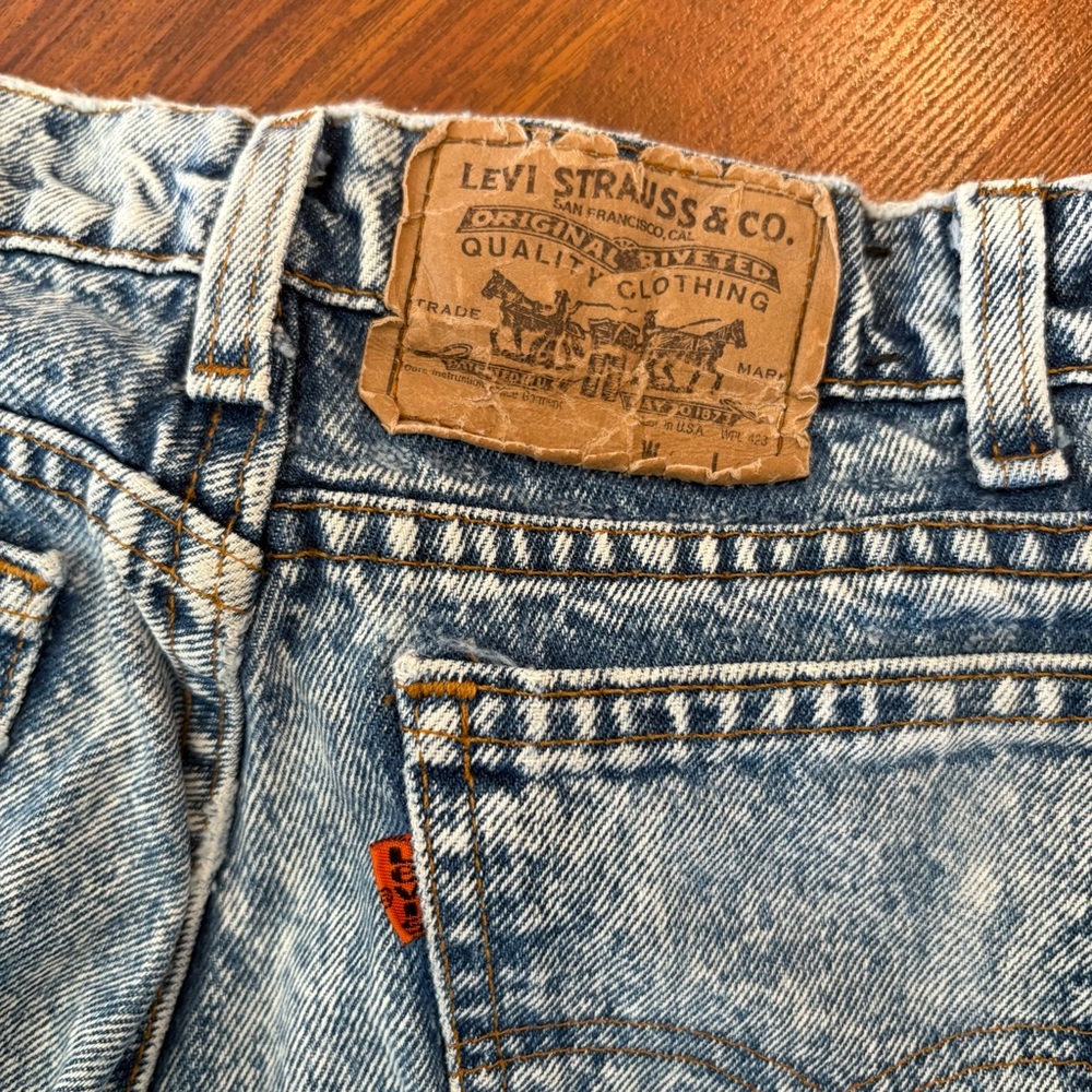 Vintage Levis 506 Jeans Size 28x32 Acid Wash Orange Tab USA Made Retro Western - Picture 3 of 8